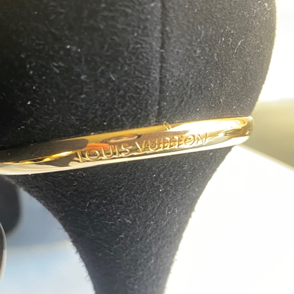 Louis Vuitton black suede leather pumps gold metal trim size 36-6 heels Italy - Picture 4 of 9